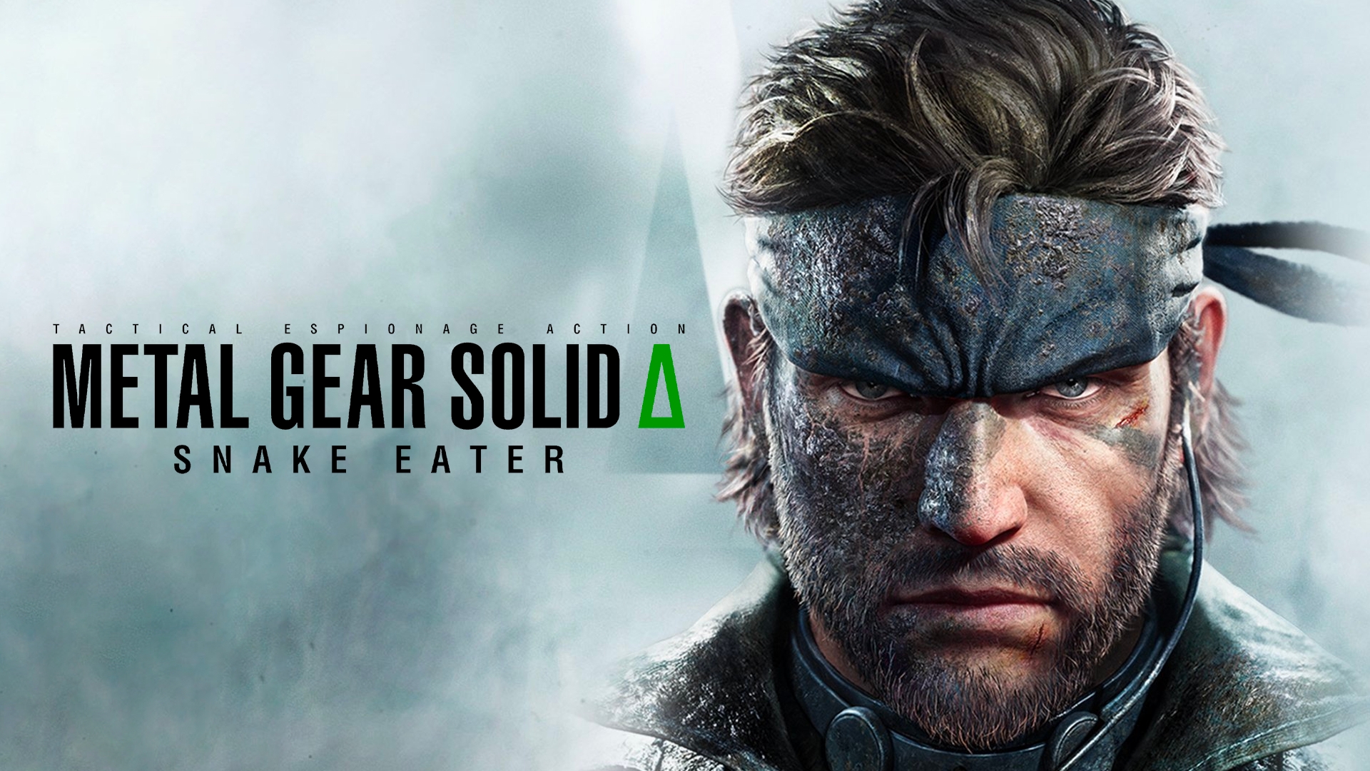 Metal Gear Solid Delta Naked Snake uses classic retro camouflage to hide from guards in the jungle of Metal Gear Solid Delta.